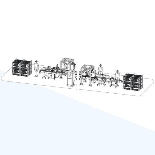 福建龜苓膏自動貼標(biāo)掃碼組裝流水線